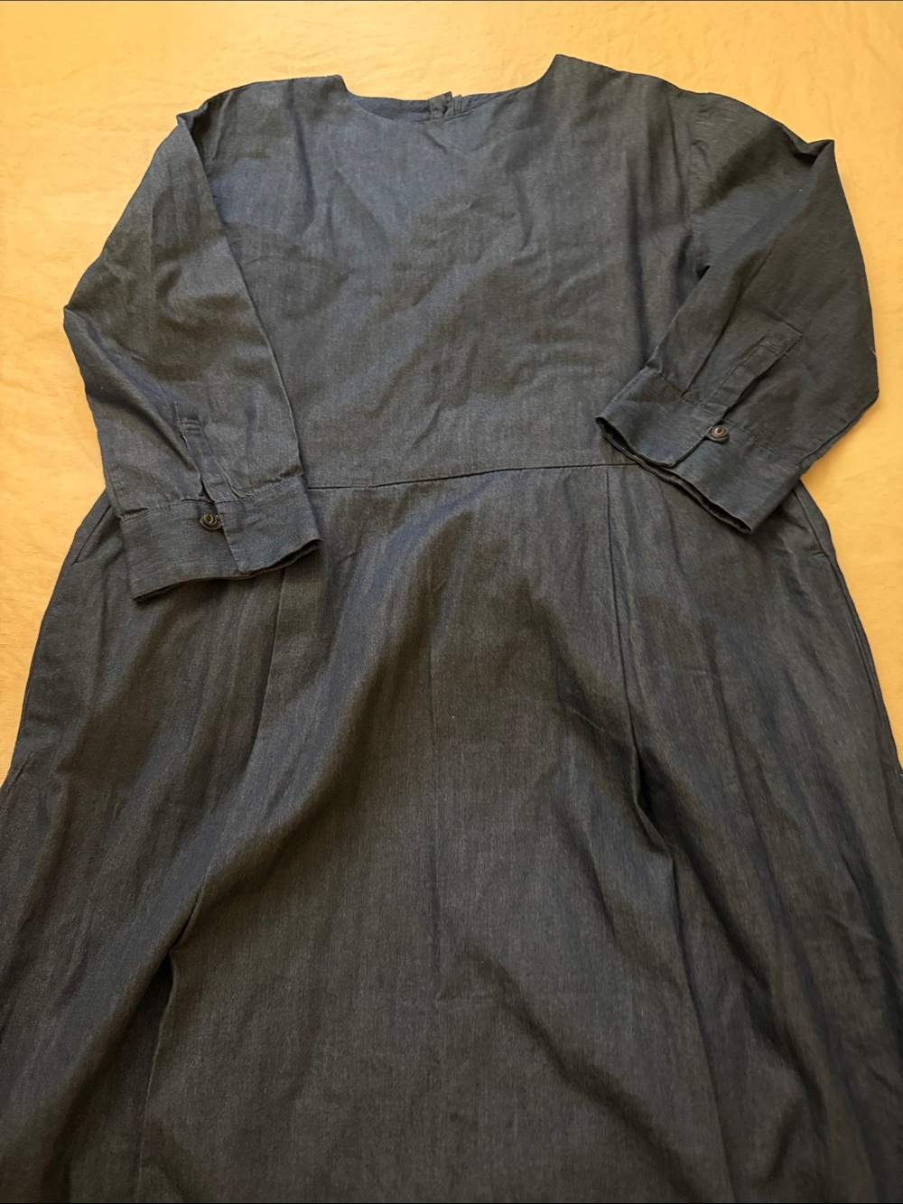 Muji Navy Blue Long Sleeve Midi Dress - Picture 2 of 12